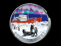 日本南極観測　昭和基地開設６０周年記念　ホログラムカラー銀貨