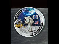 アポロ１１号　月面着陸５０周年記念　純銀製　大型プルーフ貨幣
