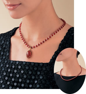 魅惑のイタリアン・レッド 赤メノウとガーネットの宝飾ネックレス：I