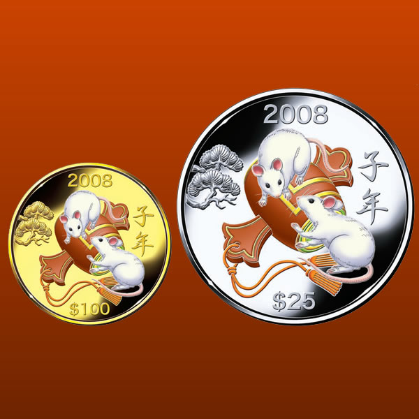 2008年 招福ねずみ公式記念貨幣 金貨