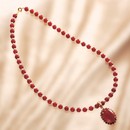 魅惑のイタリアン・レッド 赤メノウとガーネットの宝飾ネックレス