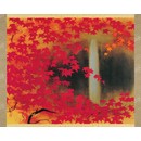 川端龍子「滝に紅葉」
