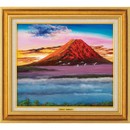 島本良平 肉筆油彩画「令和赤富士」