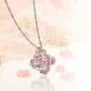 ＜奇跡の薔薇 ダイヤモンドローズ＞再結晶ピンクダイヤモンドの純プラチナ宝飾ペンダント