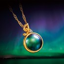 幻の真珠　ハリオティスパールと純金のペンダント　　　　