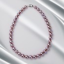 ロイヤルパープルの品格　大珠プレミアム有核湖水真珠の宝飾ネックレス