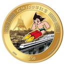 昭和100年記念　純金カラー金貨　鉄腕アトムと0系新幹線