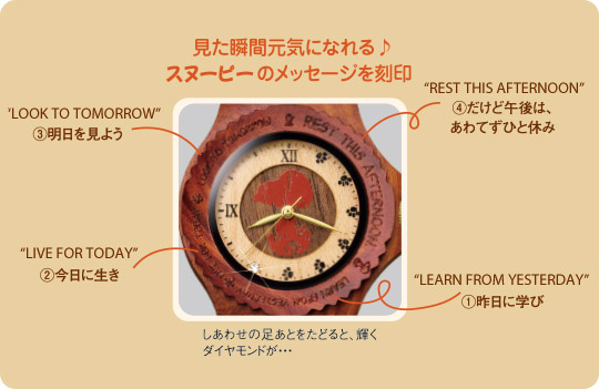 やさしく時を刻む 木の腕時計 ほんわかウッド スヌーピー 天然木の高級ウォッチ Iヅ Iオリジナルショップ