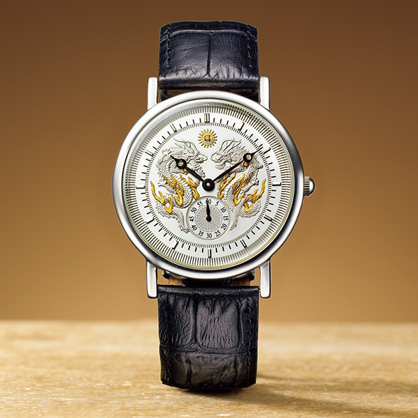 天皇陛下 御即位記念 令和の双龍 銀製腕時計：I・E・I オリジナル 