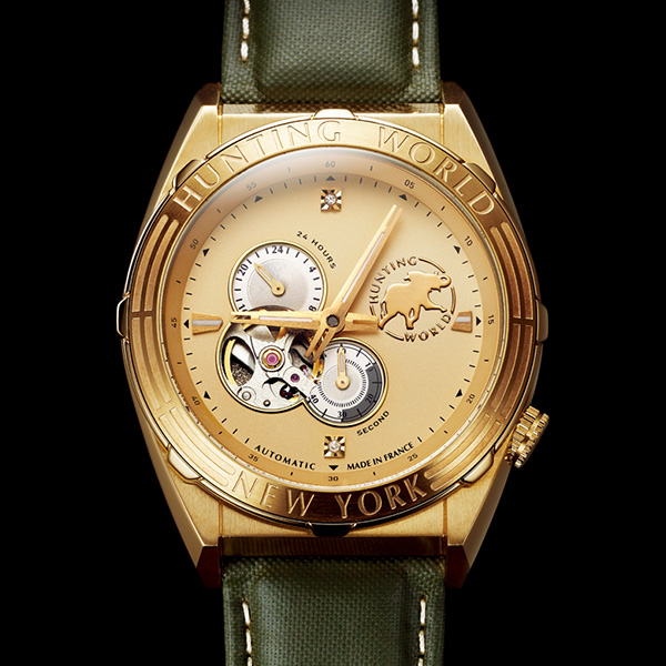 ハンティング・ワールド　スピリッツ オブ アフリカ　バチュー・クロス使用 高精度機械式腕時計