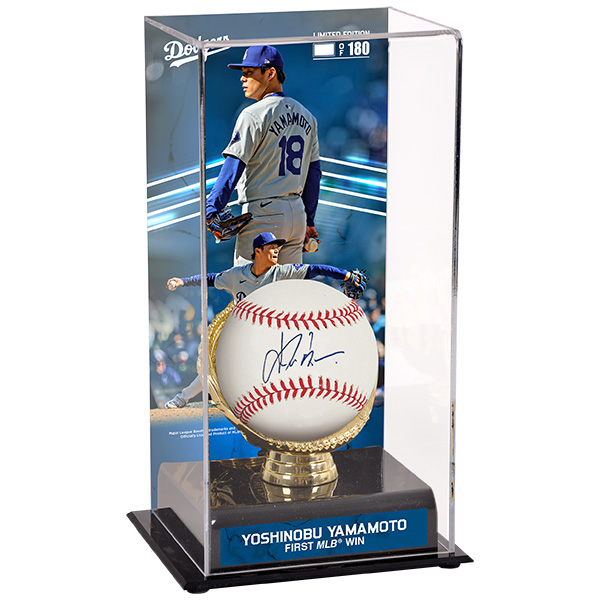 た*ん様 ロサンゼルスドジャース　山本由伸選手　直筆サインボール　MLB公式球 山本由伸 MLB™初勝利記念 直筆サインボール 特製展示ケースセット