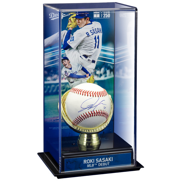佐々木朗希 2025 MLB™デビュー記念 直筆サインボール 特製展示