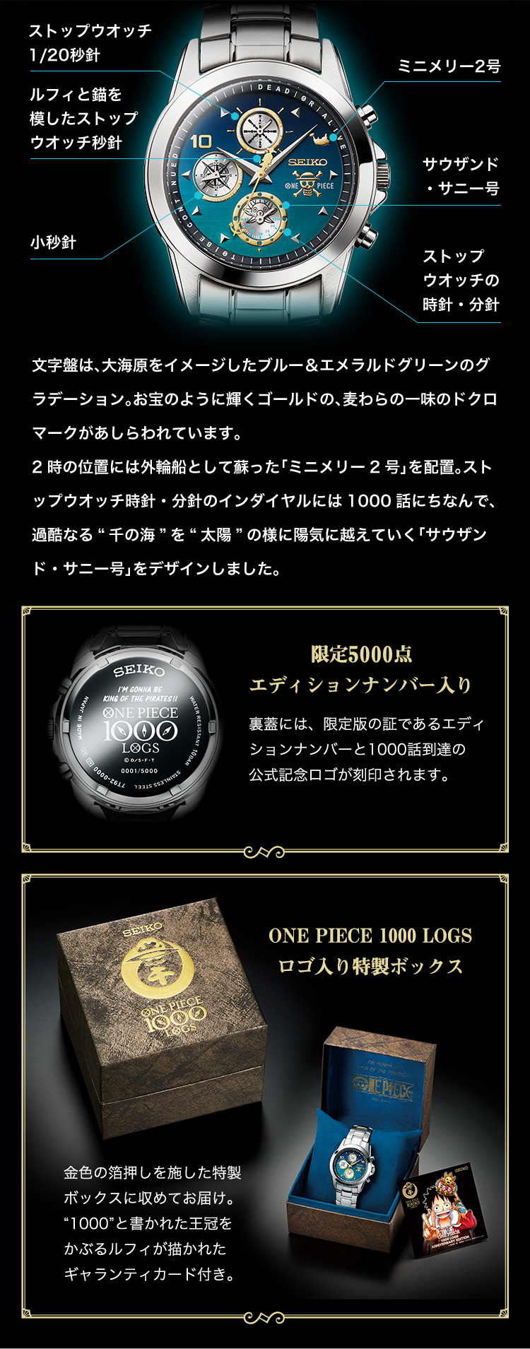 ワンピース1000話記念SEIKO×ONE PIECE 1000話記念ウォッチ セイコー×ワンピース