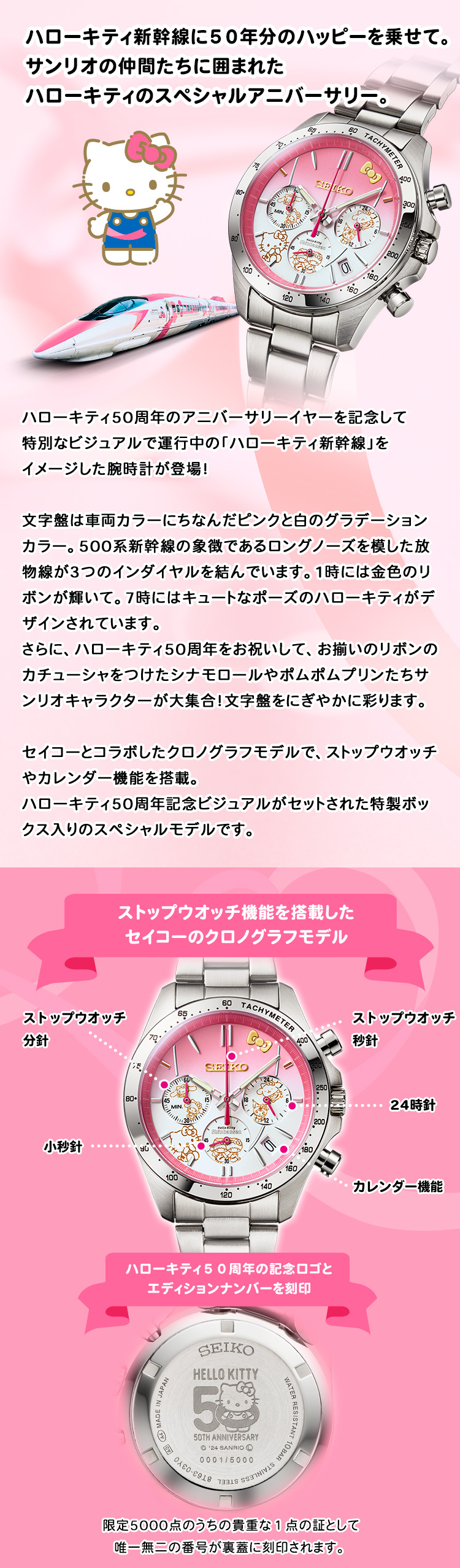 ハローキティ新幹線に５０年分のハッピーを乗せて。サンリオの仲間たちに囲まれたハローキティのスペシャルアニバーサリー。