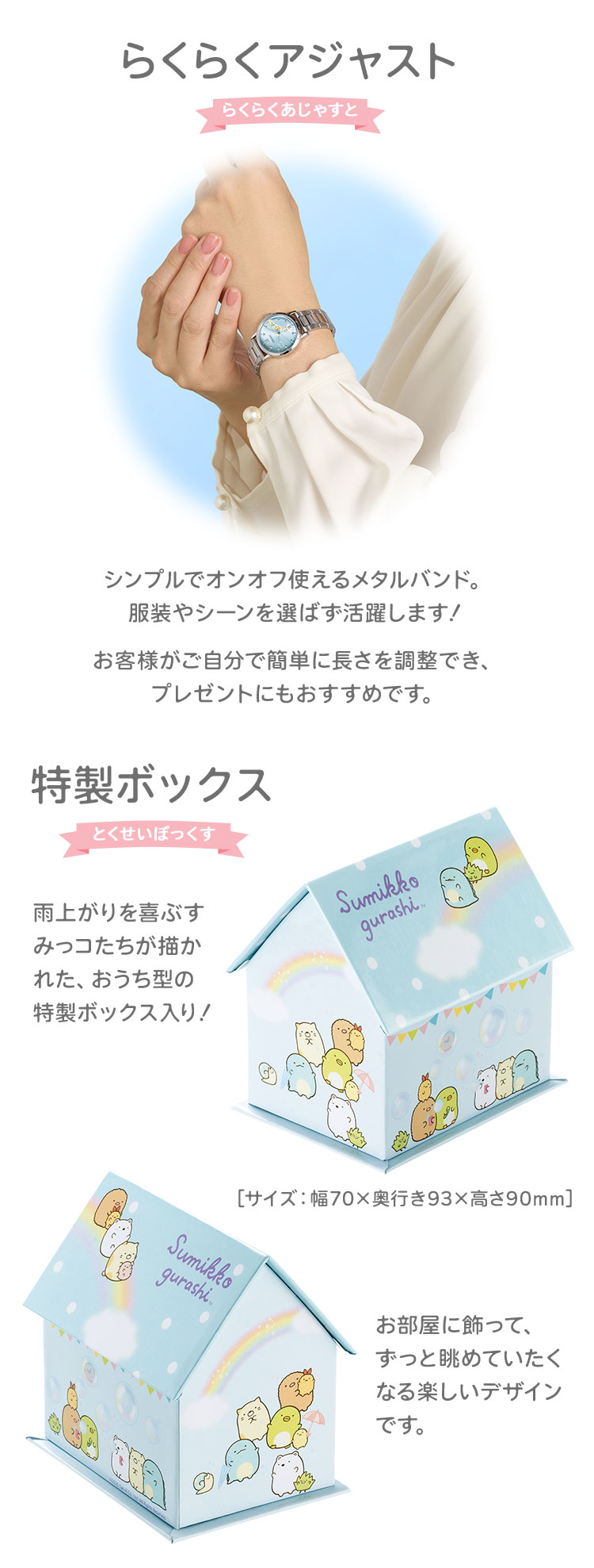 おうち型の特製ボックスに収めてお届け！