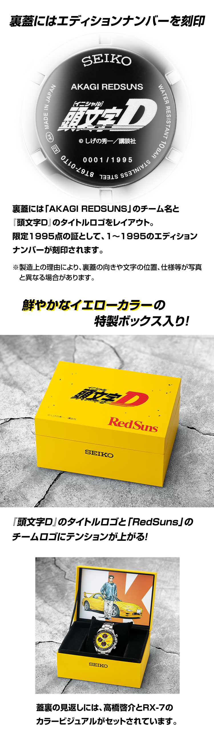 裏蓋にはエディションナンバーを刻印
