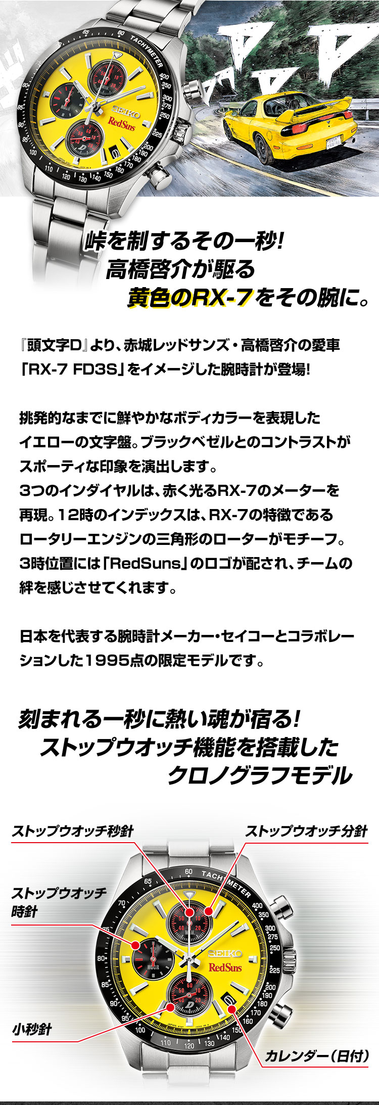 峠を制するその一秒！高橋啓介が駆る黄色のRX-7をその腕に。